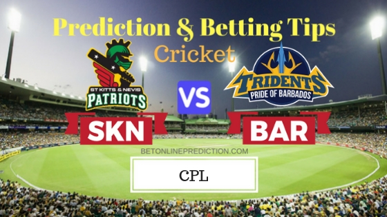 St Kitts and Nevis Patriots vs Barbados Tridents 26th T20 Prediction and Free Betting Tips 5th September 2018