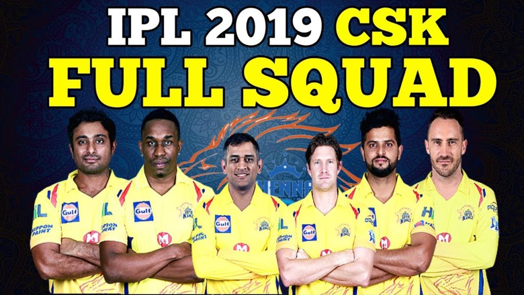 Chennai Super Kings IPL 2019 Team Squad List