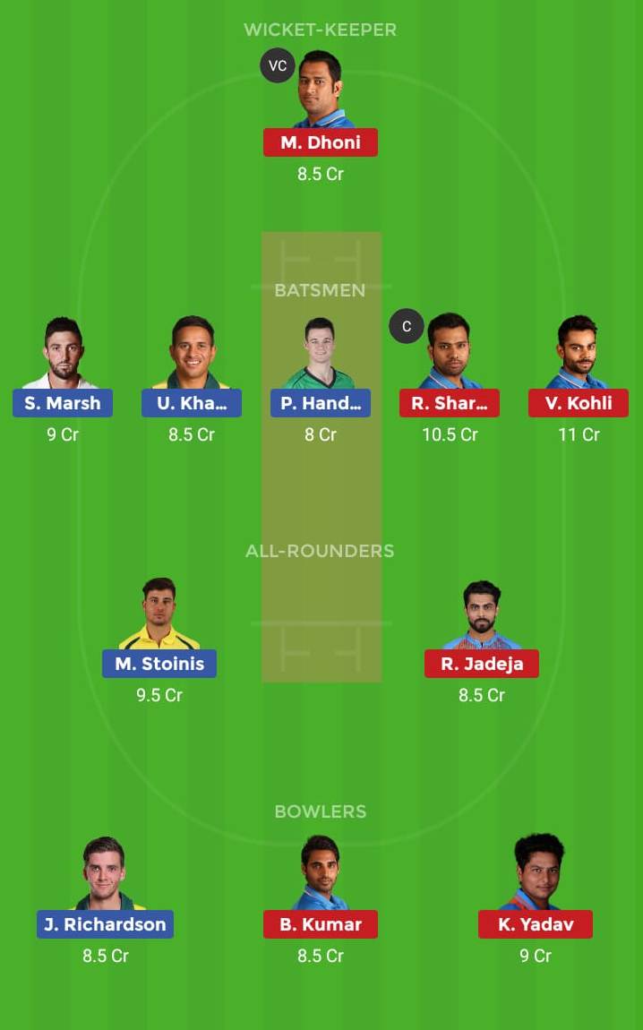 India v Australia 2nd ODI Dream11 Team, Winner Predictions ...