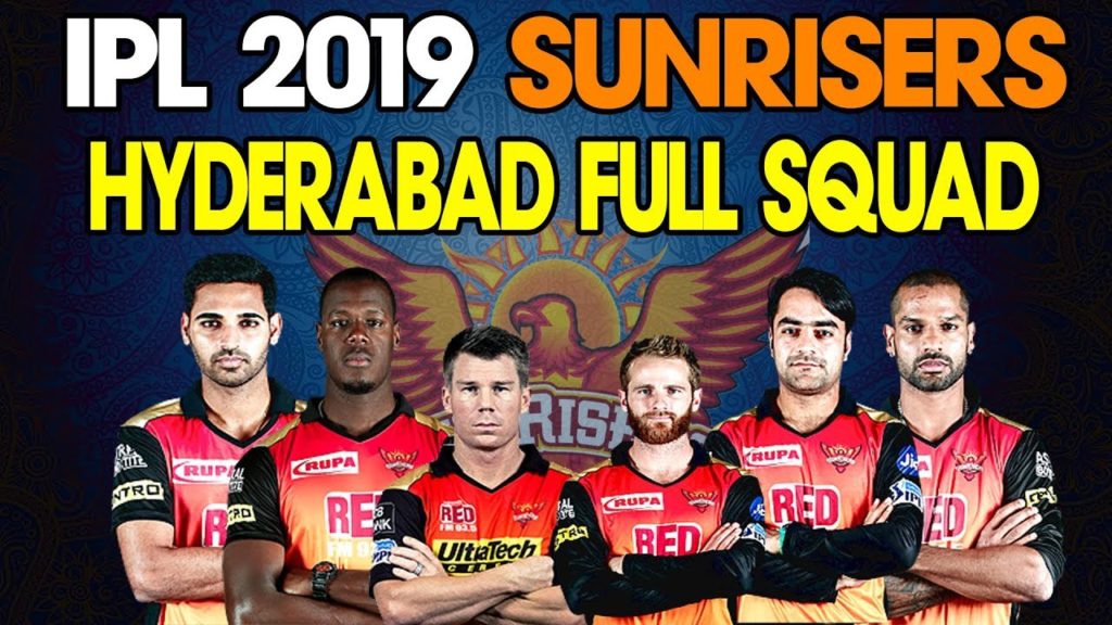Sun Risers Hyderabad 2019 Team Squad List